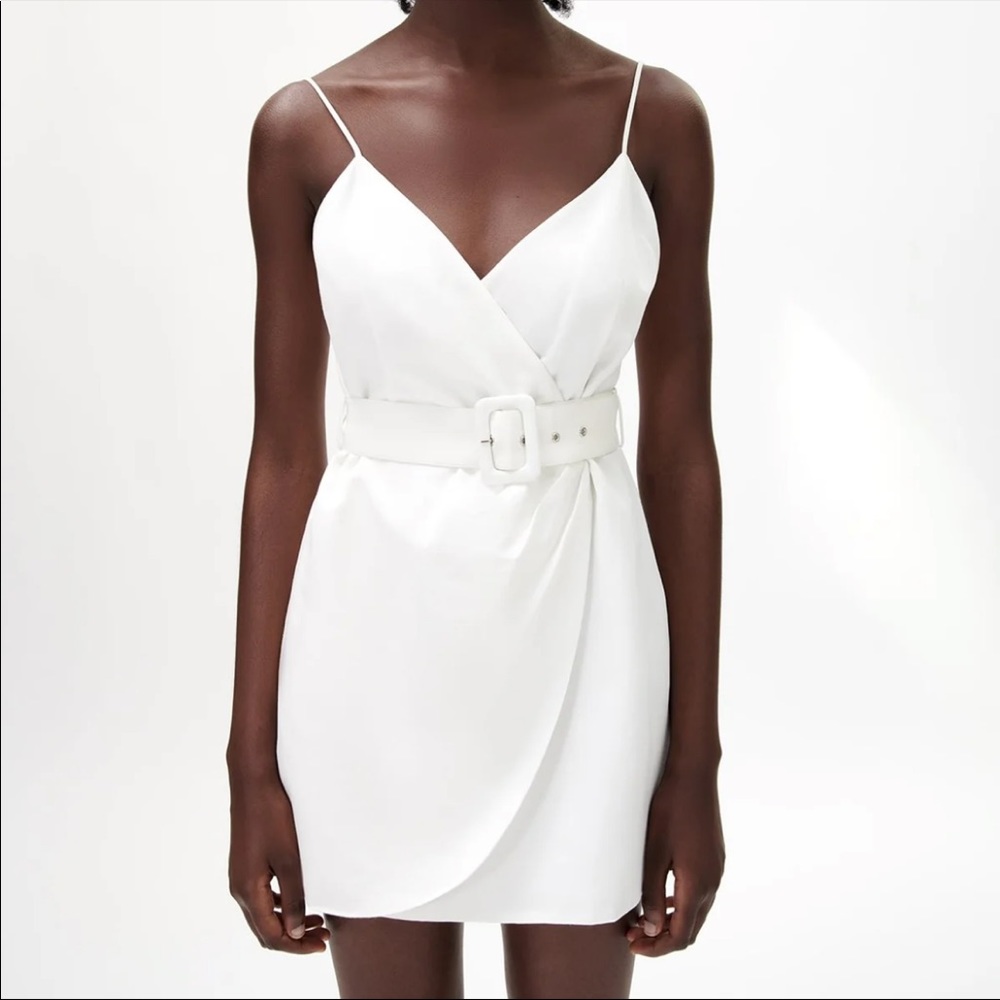 Linen Blend Belted Dress